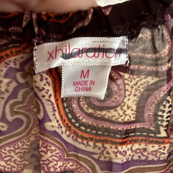 Xhilaration  Y2K Bohemian Paisley Dress in Purple and Orange - Picture 9 of 14